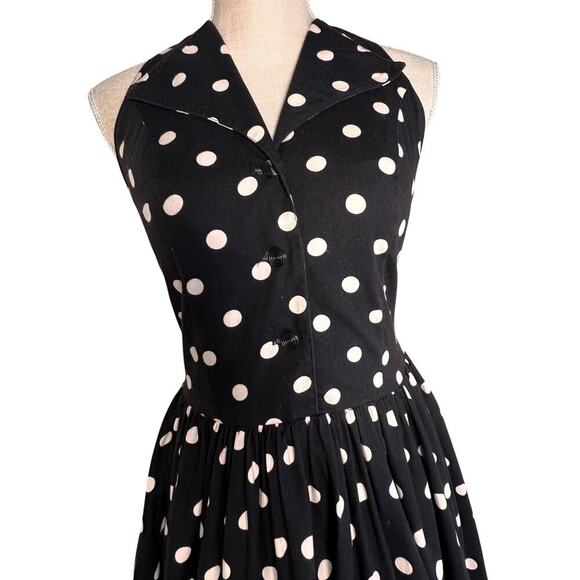Vintage 80s 90s Robbie Bee Polka Dot Halter Midi Dress Women Sz 8 Marilyn Monroe - Picture 7 of 16